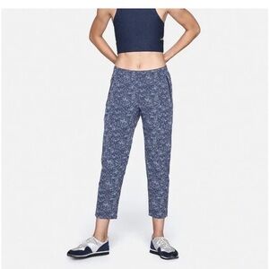 Outdoor Voices Navy Patterned Stretch Crepe Track Pant